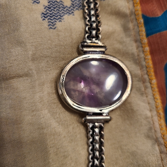 Amethyst bracelet Sterling silver over alloy - Picture 3 of 3